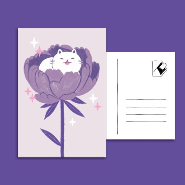 Peony Cat | Postcard